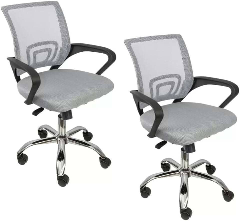 Kit 2 Cadeiras de Escritório Begonia Mesh Ergonômico Cinza