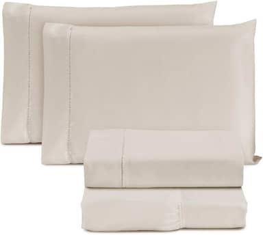 Jogo de Cama Casal Padrão Percal 400 Fios Ponto Palito 04 Peças, Antiácaro, Não faz bolinha Toque Extra Macio – Palha