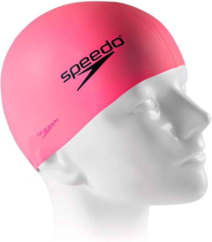 Touca de Natação, Speedo, Flat Cap, Silicone Resistente com Encaixe Confortável,Tamanho Único