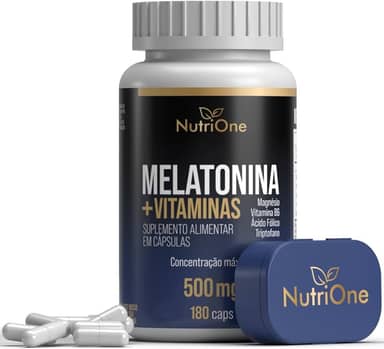 Melatonina 180 Cápsulas + Triptofano, Magnésio, Metilfolato e Vitamina B6 - Nutrione