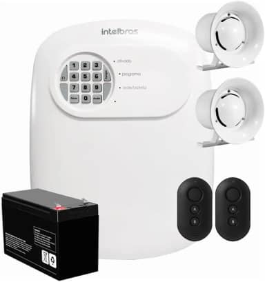 Kit Central de Alarme Anm 24 Net 2 Controles Intelbras + Bateria e Sirenes