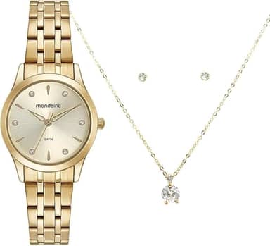 Kit Relógio Mondaine Analógico 32610lpmkde1k1 Dourado