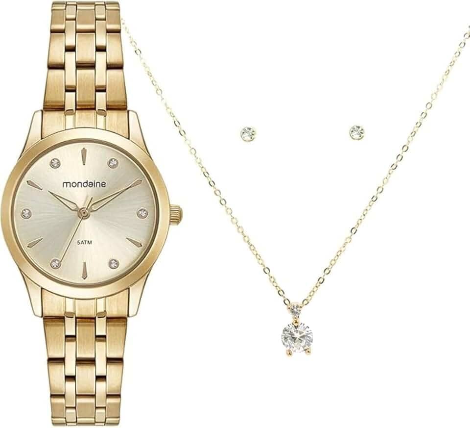 Kit Relógio Mondaine Analógico 32610lpmkde1k1 Dourado