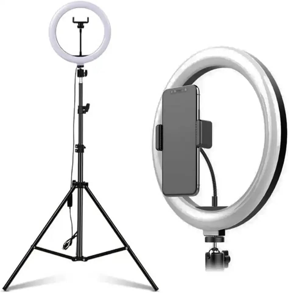 Ring Light Profissional 26cm Selfie Live Com Tripé 2 Metros Para Celular Anel Lâmpada Vídeo E Maquiagem Iluminação Foto Estúdio PREMIUM ONYK
