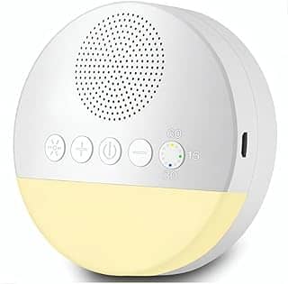 Aparelho de Ruído Branco Portátil Recarregável com Sons Relaxantes e Timer Ideal para Ninar e Acalmar Bebês Melhorar o Sono de Crianças e Adultos Reduz Ansiedade e Aumenta o Foco com Luz Noturna Versão Premium