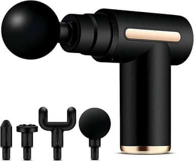 Massageador Elétrico Pistola Muscular Profissional Recarregável 4 Ponteiras Massagem Relaxante Alívio Dores Pós-Treino Miofascial Fitness Corpo Inteiro Esportivo Portátil Silencioso Premium