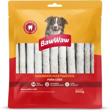 Osso Palito Baw Waw para cães nº08 500g