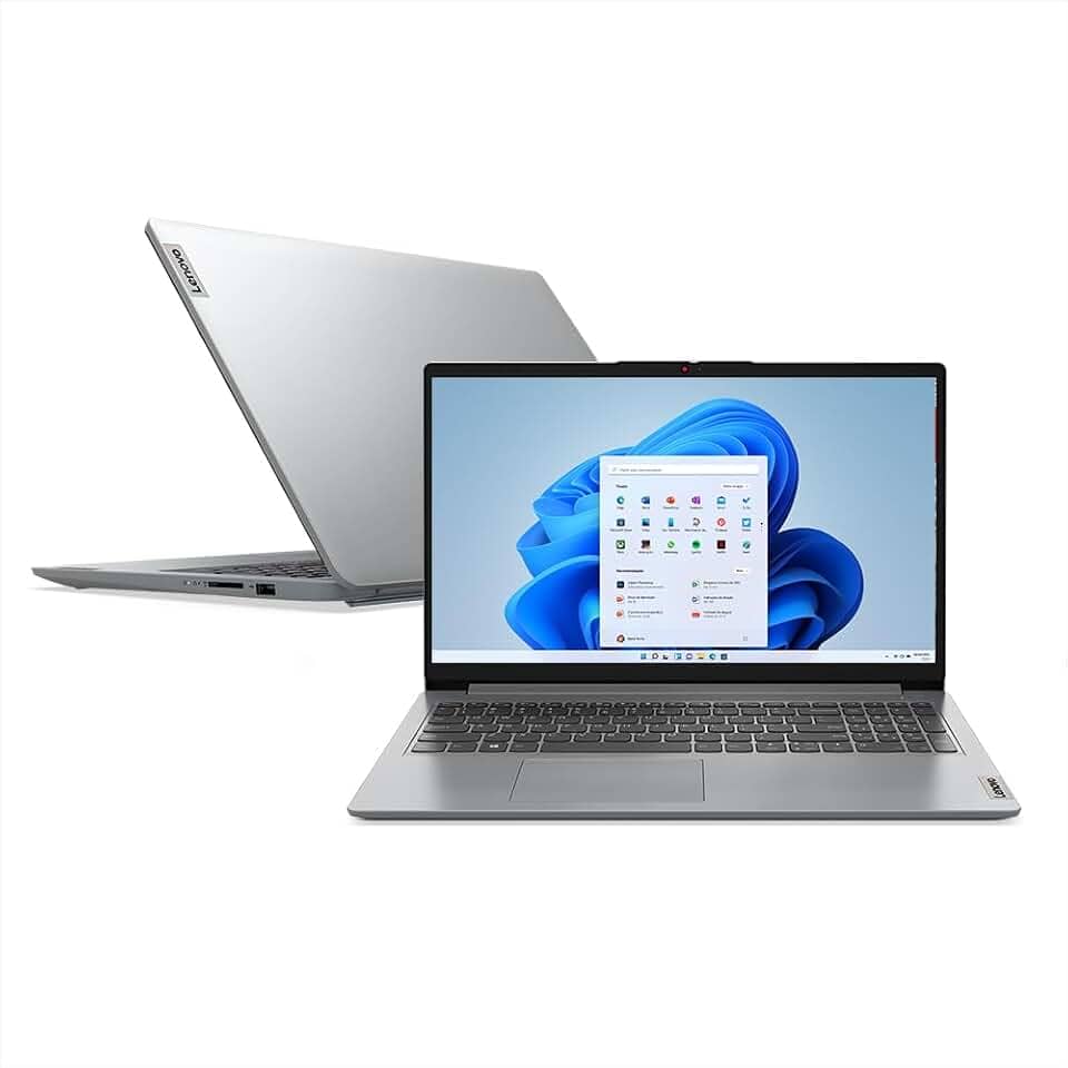Notebook Lenovo IdeaPad 1 15AMN7 AMD Ryzen 5 7520U 8GB 512GB SSD Windows 11 15.6" - 82X5000NBR Cloud Grey