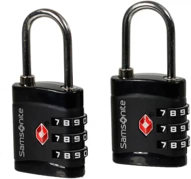 CONJUNTO CADEADO SAMSONITE TSA 3 DIGITOS PRETO