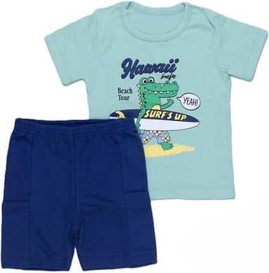 Conjunto Infantil Camiseta Estampada e Bermuda Menino – Algodão Conforto e Estilo Verão – Loja Era Uma Vez