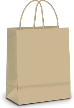 Sacola De Papel Para Presente Kraft C/ 10 Unidades Lisa Na Cor Pardo - Tamanho 21,5x15x8 Cm - Cromus Embalagens