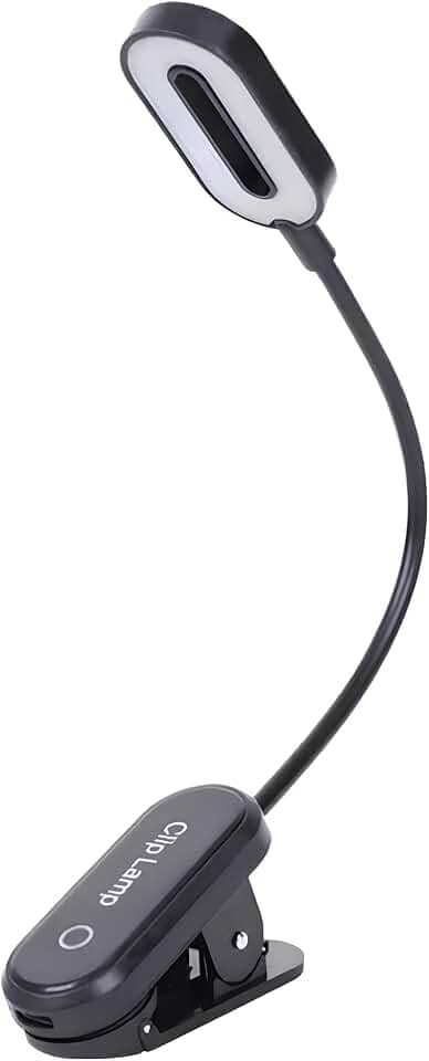 Luz de Leitura LED com Clipe Recarregável Portátil Ajustável