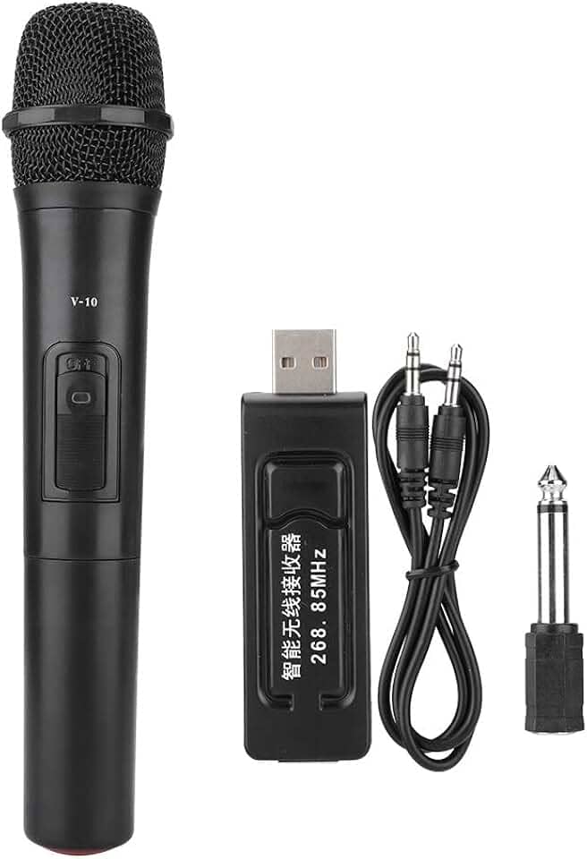 Microfone Sem Fio Profissional ZJchao, Dinâmico, UHF, 20 Metros de Distância, Karaokê, Igreja, Amplificador de Áudio