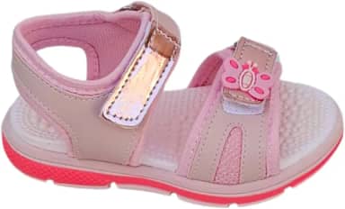 Sandália Papete Infantil Feminina Menina Anatômica Escolar Rosa Tiras Auto Colantes Pink Borboleta Presente Natal Macia Confortável - Linha Premium
