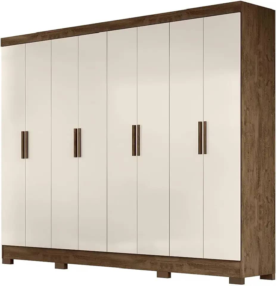 Guarda Roupas Casal 8 Portas Diplomata Castanho/Baunilha Moval