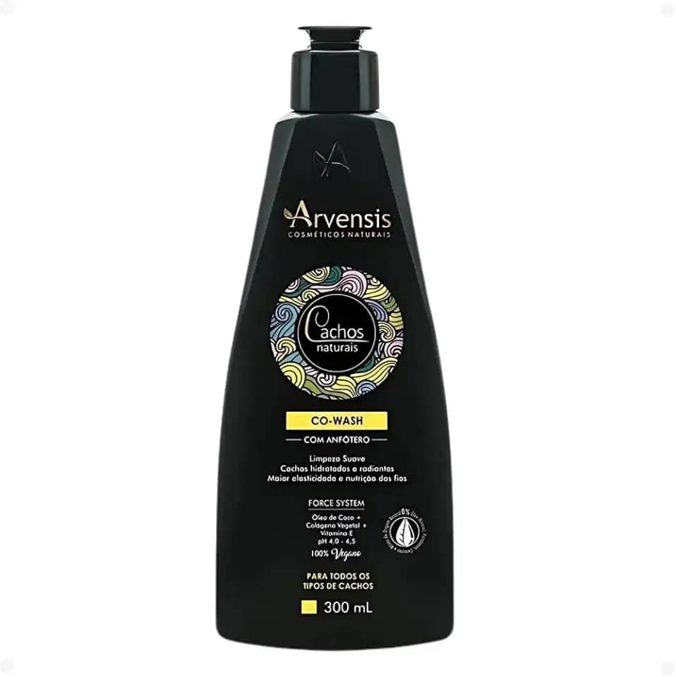 Arvensis – Co-Wash Cachos Naturais 300ml | Limpeza Suave com Óleo de Coco, Colágeno Vegetal e Vitamina E | Maciez, Elasticidade e Higienização Gentil para Todos os Tipos de Cachos