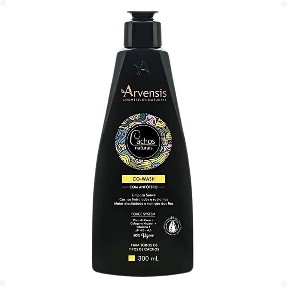 Arvensis – Co-Wash Cachos Naturais 300ml | Limpeza Suave com Óleo de Coco, Colágeno Vegetal e Vitamina E | Maciez, Elasticidade e Higienização Gentil para Todos os Tipos de Cachos