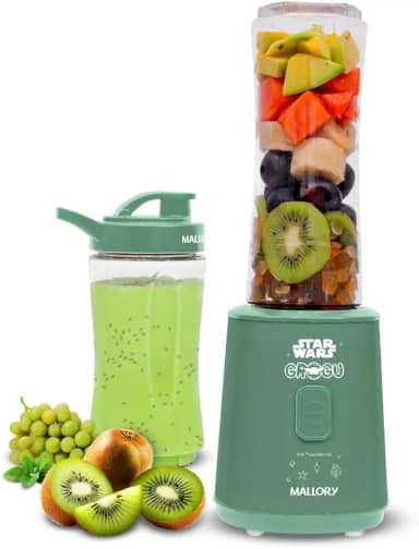 Liquidificador Individual Mallory Grogu - 2 Copos: 400ml e 600 ml, 300W de potência, Pés antiderrapantes, Comprimento do cabo de 122cm - 220V