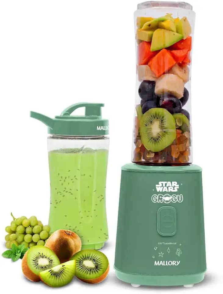 Liquidificador Individual Mallory Grogu - 2 Copos: 400ml e 600 ml, 300W de potência, Pés antiderrapantes, Comprimento do cabo de 122cm - 220V