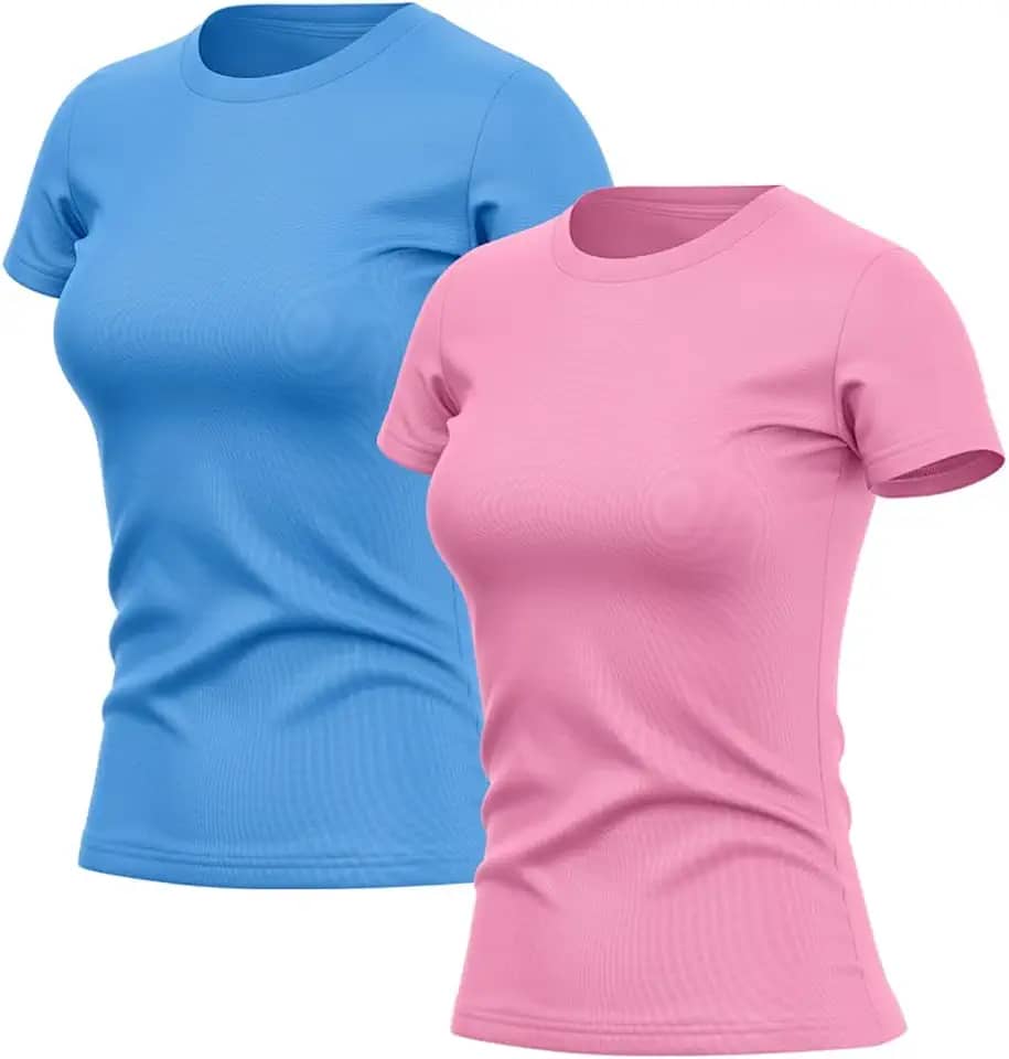 Kit 2 Camisetas Feminina Dry Básica Lisa Proteção Solar UV Térmica Blusa Academia Esporte Camisa
