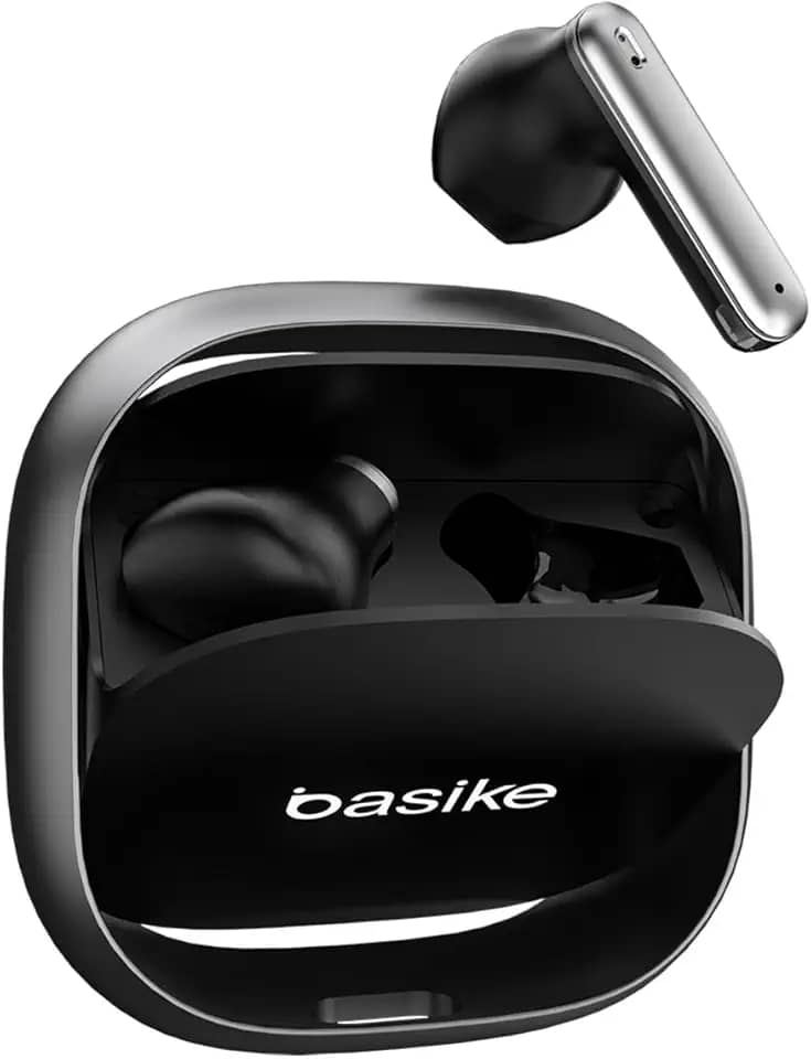 Fone de Ouvido Bluetooth TWS Basike G20-H Estéreo, Toque Sensível, 6h de Música, Bateria Recarregável, Bluetooth 5.4 (Preto)