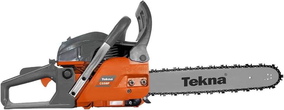 Motosserra a Gasolina Tekna CS58P18 | 3.2 HP, Sabre 18” Tekna, Corrente Oregon, 54,5 cc, Freio de Segurança, Bomba de Óleo Automática, Sistema Antivibratório