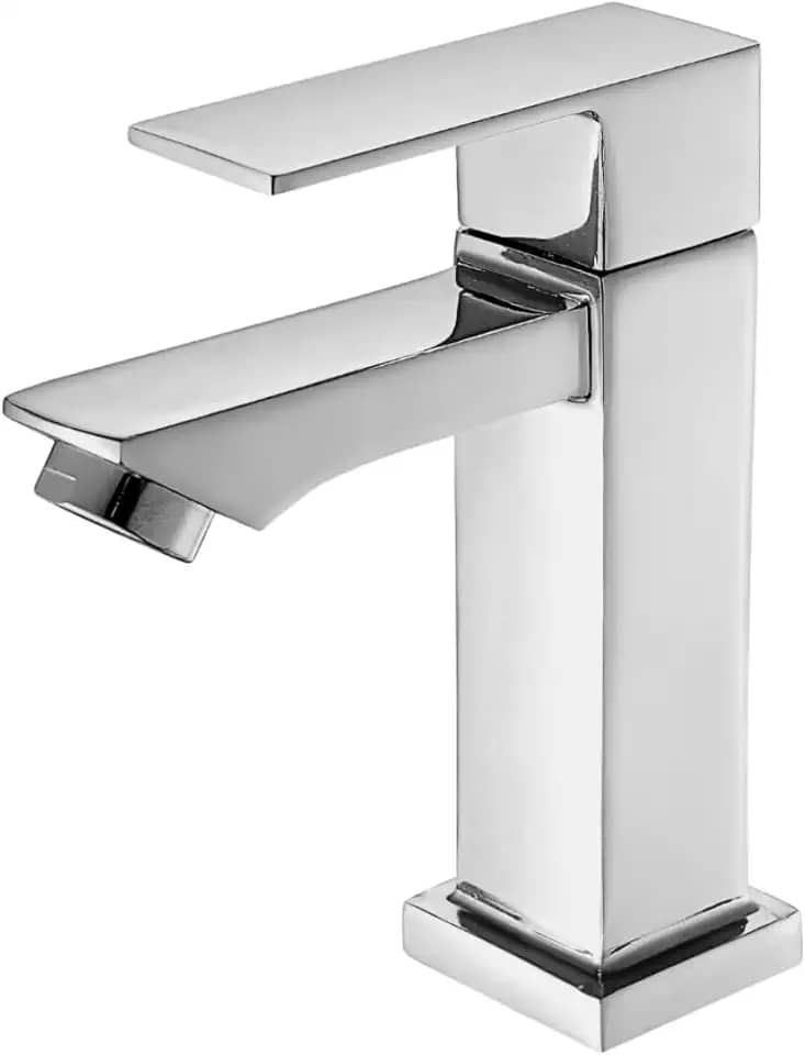 Torneira Banheiro Quadrado Luxo Moderna Lavatório Lift estilo docol 1/4 de Volta Bica Baixa Cromada Espelhada Lavabo Aço Inox Alto Padrão Fria Preto Fosco Black Matte (Cromada)