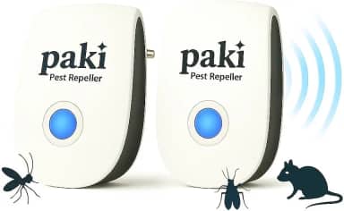 Kit 2 Repelentes Ultrassônicos de Tomada Paki Anti Insetos Aparelho Sem Cheiro Silencioso Seguro para Pets Plug Brasil Bivolt Elétrico