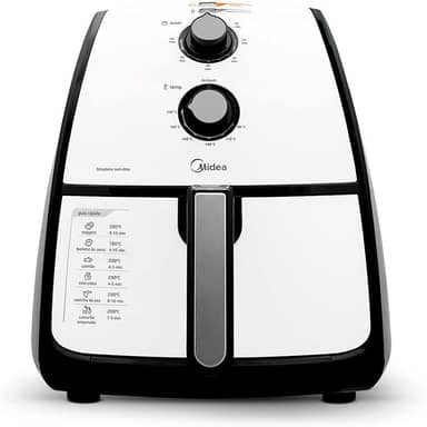 Midea - Fritadeira, Airfryer Sem Óleo, 220V, 4L, Preto e Branco