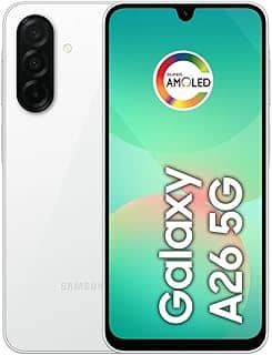 Samsung Celular Galaxy A26 5G 256GB, 8GB RAM, Câmera de 50MP, IP67, Tela Super AMOLED 6.7', NFC (Branco)