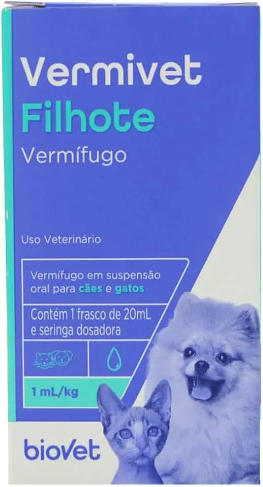 Vermífugo Biovet para Cães e Gatos Vermivet Filhote 20ml