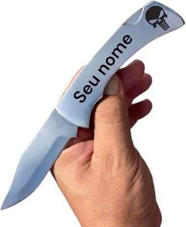 Canivete De Bolso em Inox Personalizado Com Presilha