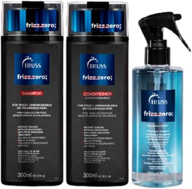 Kit Truss Frizz Zero | Shampoo, Condicionador e Máscara Líquida para Controle de Frizz e Brilho