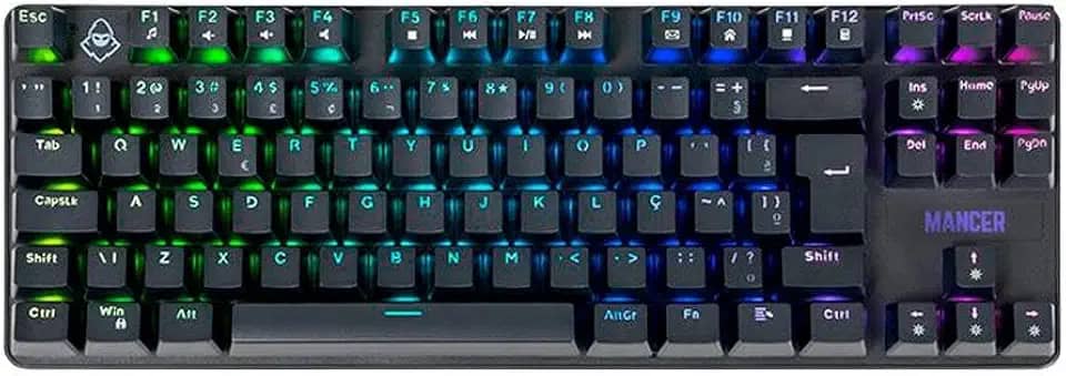 Teclado Mecânico Mancer Ghoul MK3 | RGB | ABNT2 | Switch Huano Vermelho | Preto | MCR-GHM3-RGB01RD