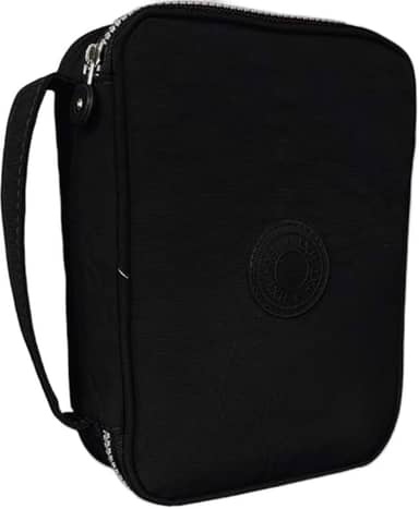 Estojo escolar grande para 100 lapis em Nylon com 25 elasticos (Preto)