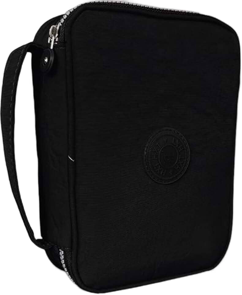 Estojo escolar grande para 100 lapis em Nylon com 25 elasticos (Preto)