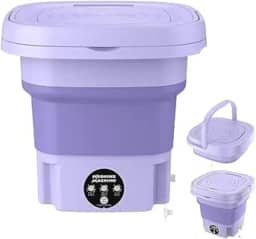 Mini Lavadora Portátil Para Casa, Máquina De Lavar Automática Dobrável De 8 L Com Balde, Máquina De Lavar Roupas Íntimas E Meias Com 3 Velocidades Para Viagens Domés purple-8L - SHACK