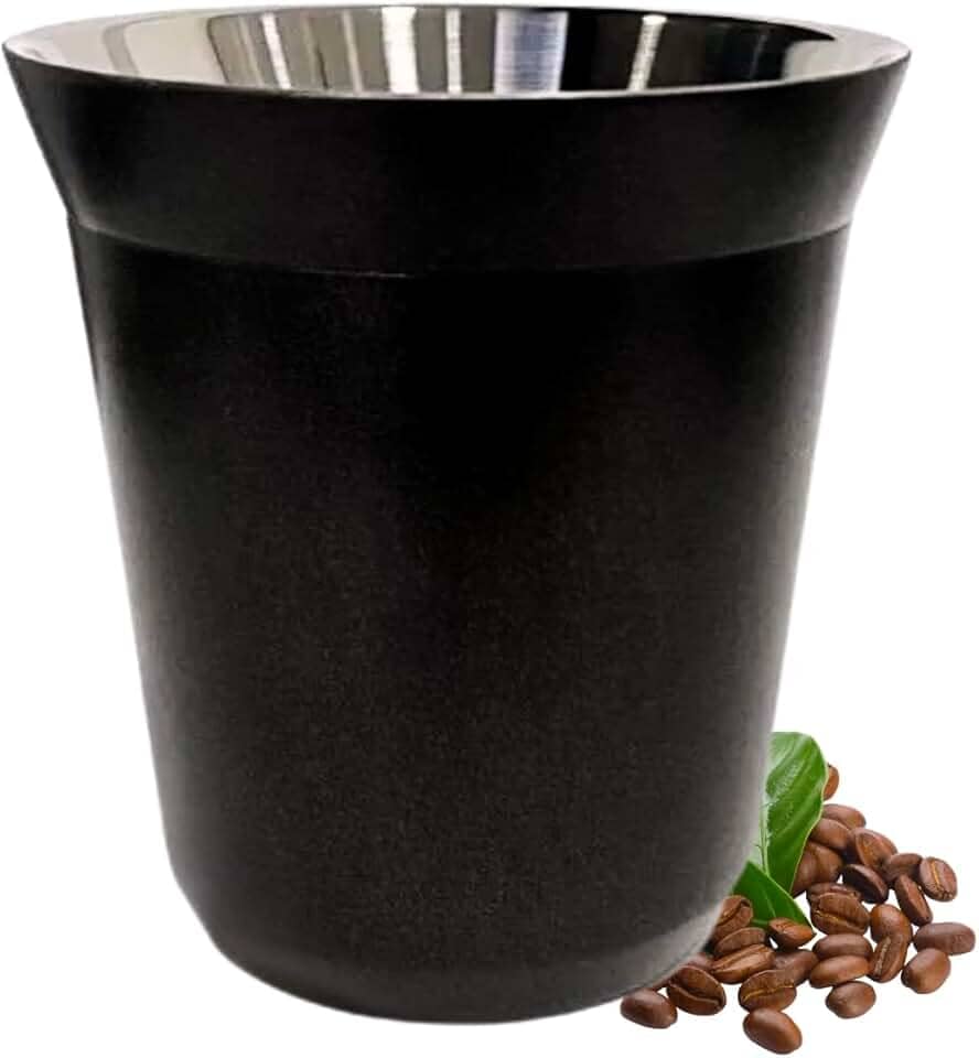 Copo de Café Espresso Inox 160ml – Parede Dupla Isotérmica Reutilizável e Resistente, Ideal para Café, Chá e Bebidas Quentes ou Frias (Preto)