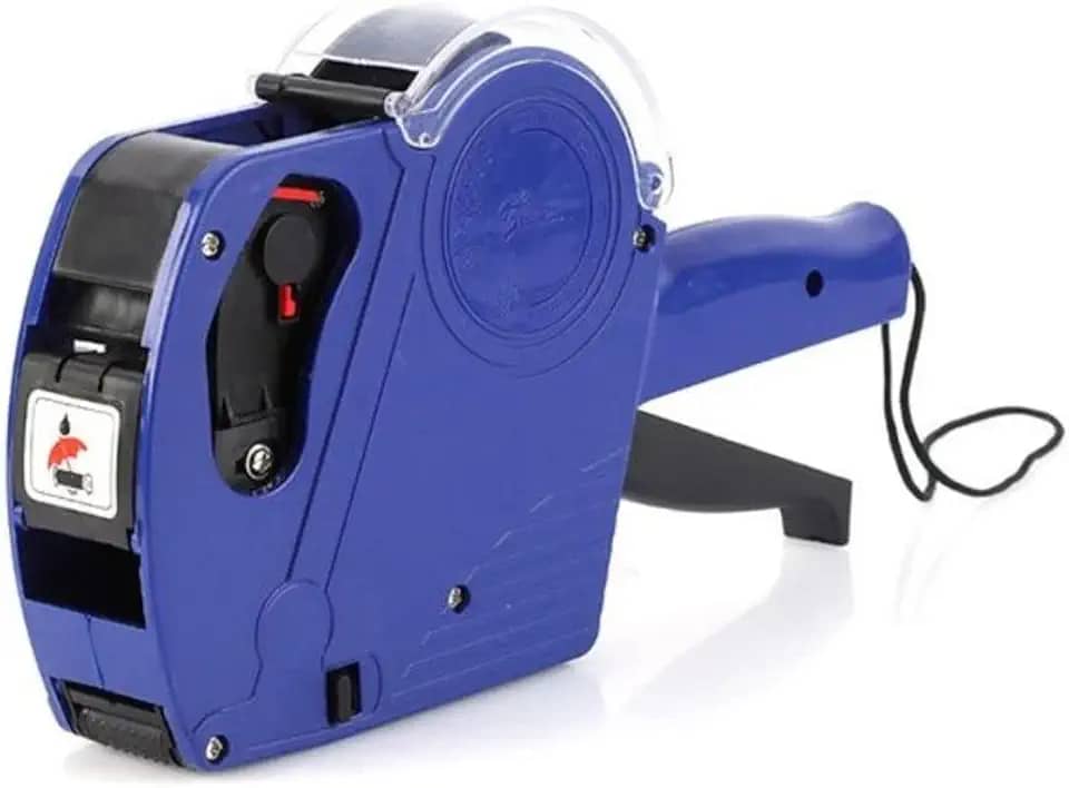 Etiquetadora Rotuladora De Preço Manual MAIS Refil Com Etiquetas De Preços 8 Dígitos Diversos Caracteres Códigos Datas Fácil Manuseio Portátil PREMIUM ONYK (AZUL)