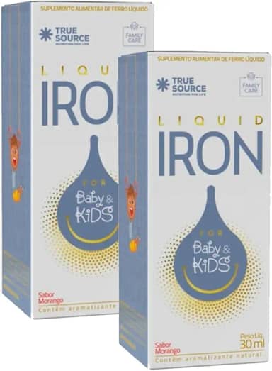 Kit 2x Liquid Iron For Baby & Kids 30ml Morango- True Source