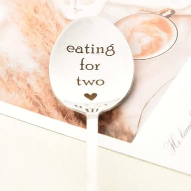 Presentes de gravidez para filha irmã para esposa amigas namorada presente de anúncio de bebê para nova mãe, mamãe mamãe presentes para grávidas comer para duas colheres, café, chá, sorvete, amantes