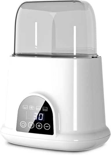 Aquecedor de mamadeira multifuncional Esterilizador a vapor Aquecedor rápido de comida para bebê Grande temperatura ajustável Baixo ruído com tela de LED para mamadeiras