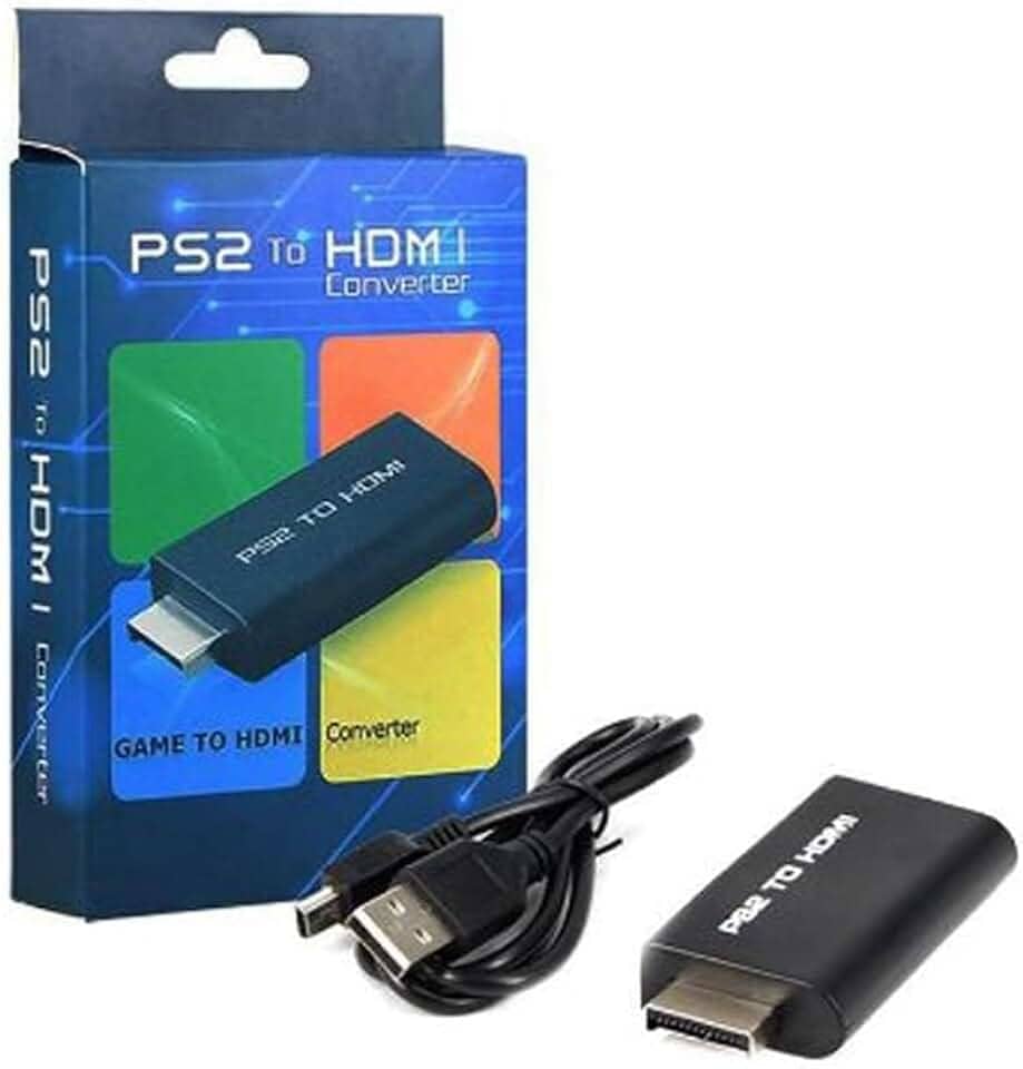 Adaptador Conversor De Áudio e Vídeo Compatível Com Playstation 2 Ps2 Play2 Para Hdmi Tv Monitor Usb