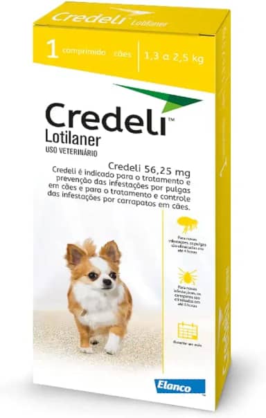 Antipulgas e carrapatos para cães de 1,3kg a 2,5kg 56,25mg Credeli™ - 1 comprimido Elanco