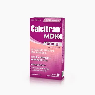 Calcitran MDK 30 Comprimidos - Cálcio com Magnésio, Vitamina D e K