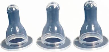 Sonne Bico De Mamadeira 100% Silicone C /3 Unidades Universal - (Não Serve Na Mamadeira Boca Larga) Marca Sonne. Transparente Incolor