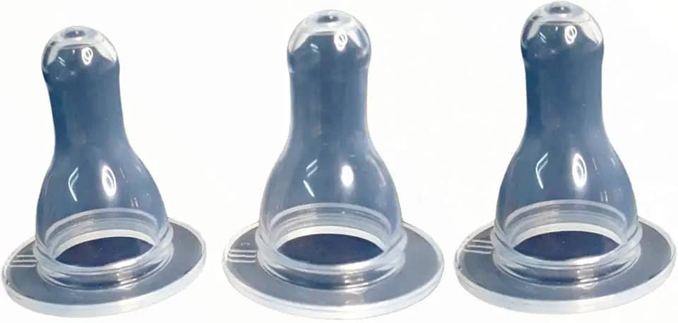 Sonne Bico De Mamadeira 100% Silicone C /3 Unidades Universal - (Não Serve Na Mamadeira Boca Larga) Marca Sonne. Transparente Incolor