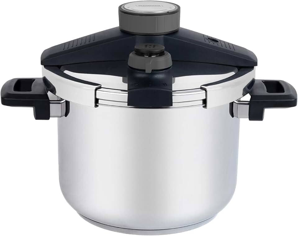 Panela de Pressão Tramontina Presto em Aço Inox Fundo Triplo com 5 Dispositivos de Segurança 22 cm 6 L