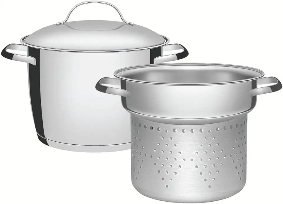 Jogo Cozi-Pasta com Fundo Triplo 2 Peça, Tramontina, 65650060, Inox