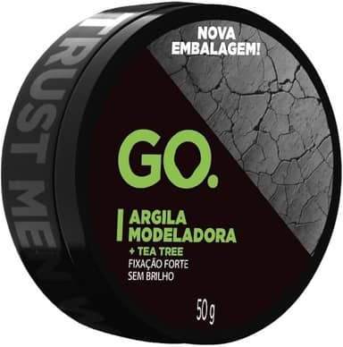 Pomada de Argila, alta fixação, efeito matte, sem brilho, argila verde, tea tree, todos cabelos, Go Man